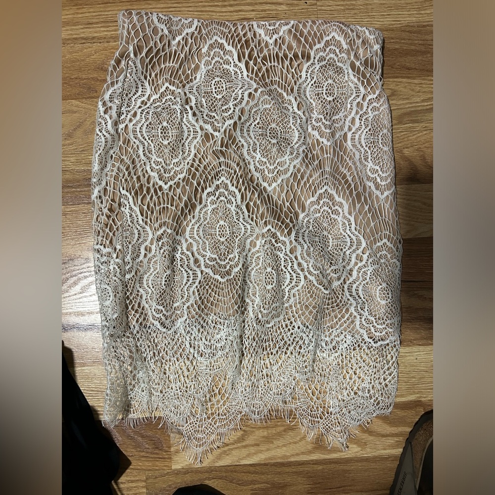 Tobi Lace Nude Skirt